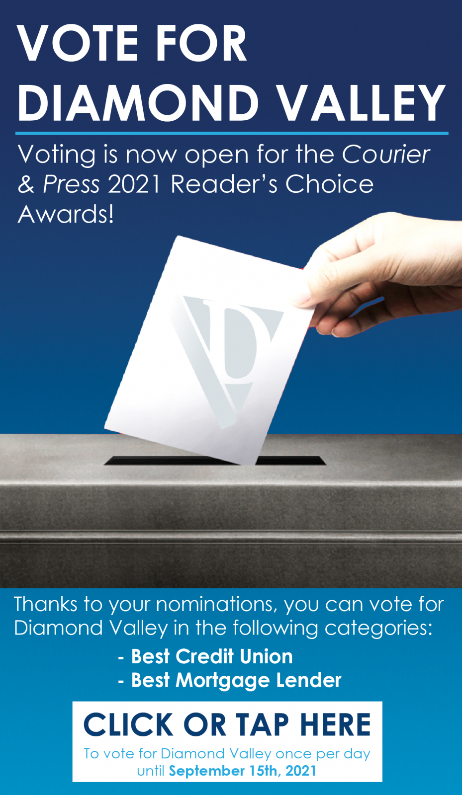 Vote For Diamond Valley in the 2021 Courier and Press Reader's Choice